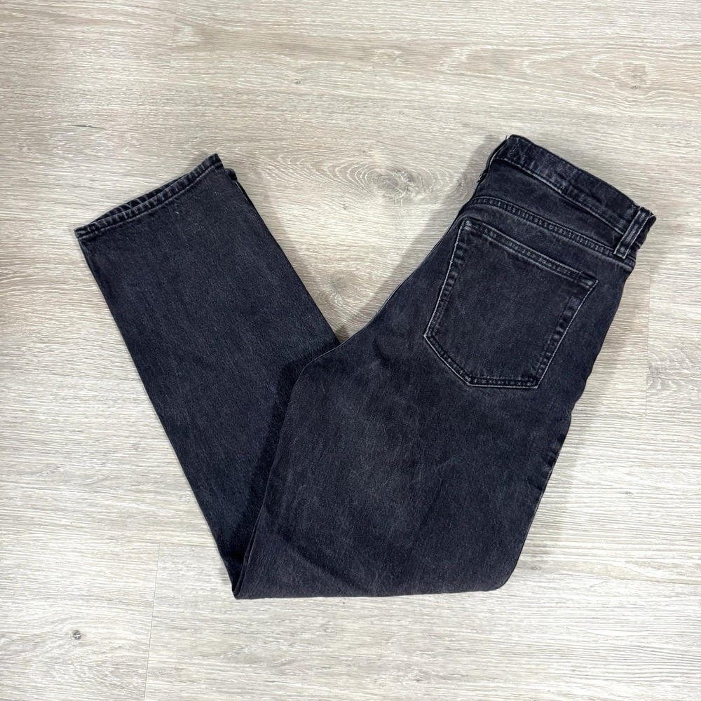 Abercrombie & Fitch The Dad High Rise Button Fly Black Jeans Women's Size 30/10